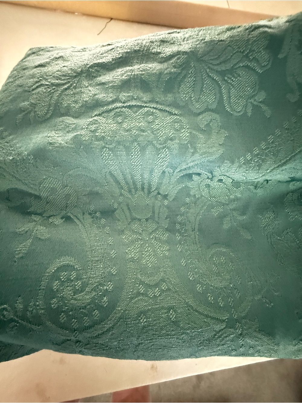 Teal Jacquard Damask Fabric